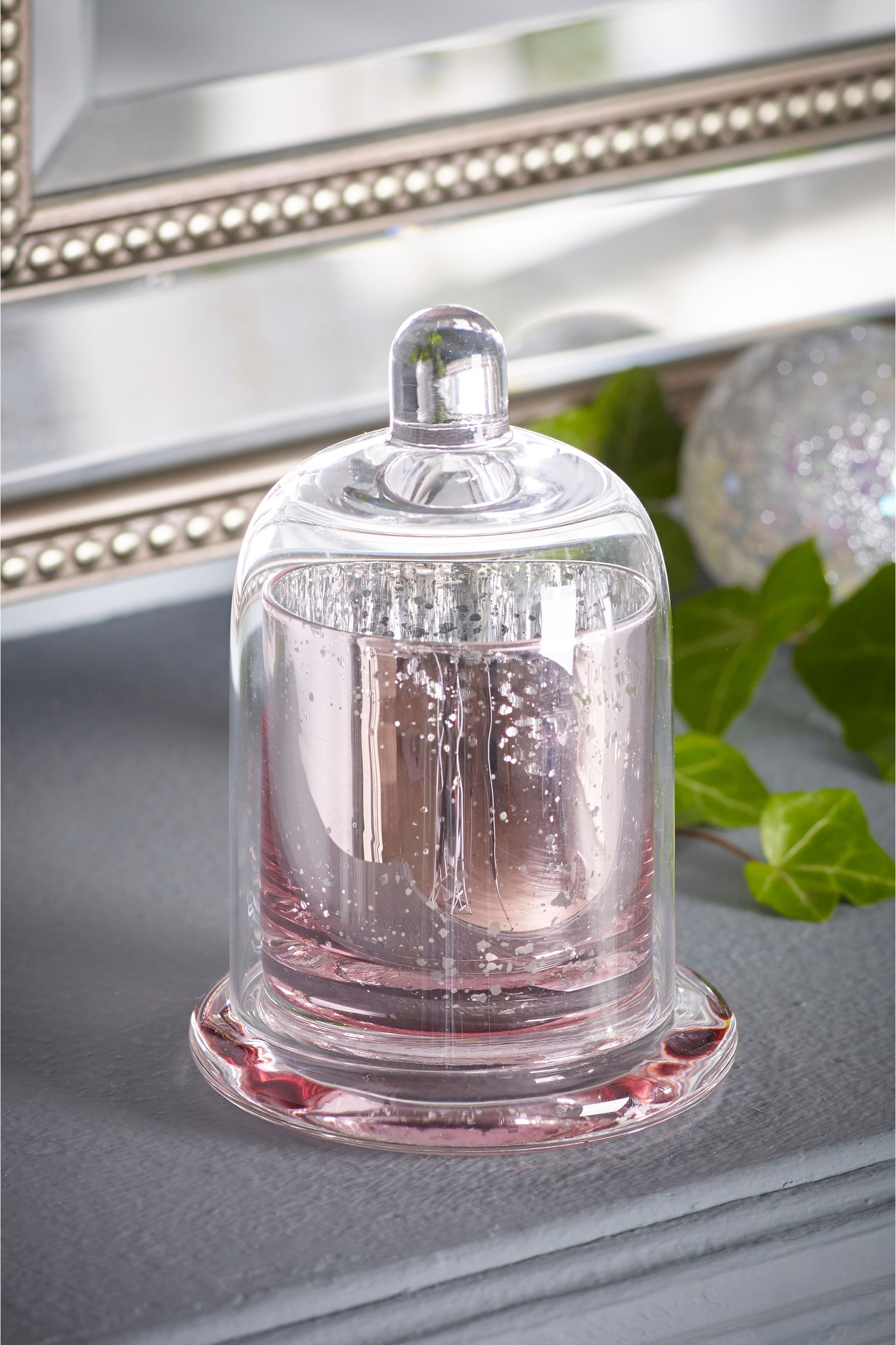 Mescente Luxury Silver Domed Cover Suport pentru lumânări parfumate Dom din sticlă Borcane