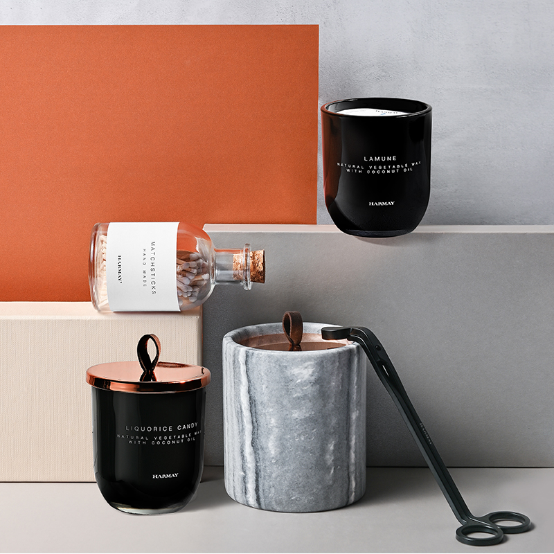 M&Scent Wholesale Luxury Custom Decoration Private Label Lumanari de ceara de soia parfumate de cristal de sticla neagra