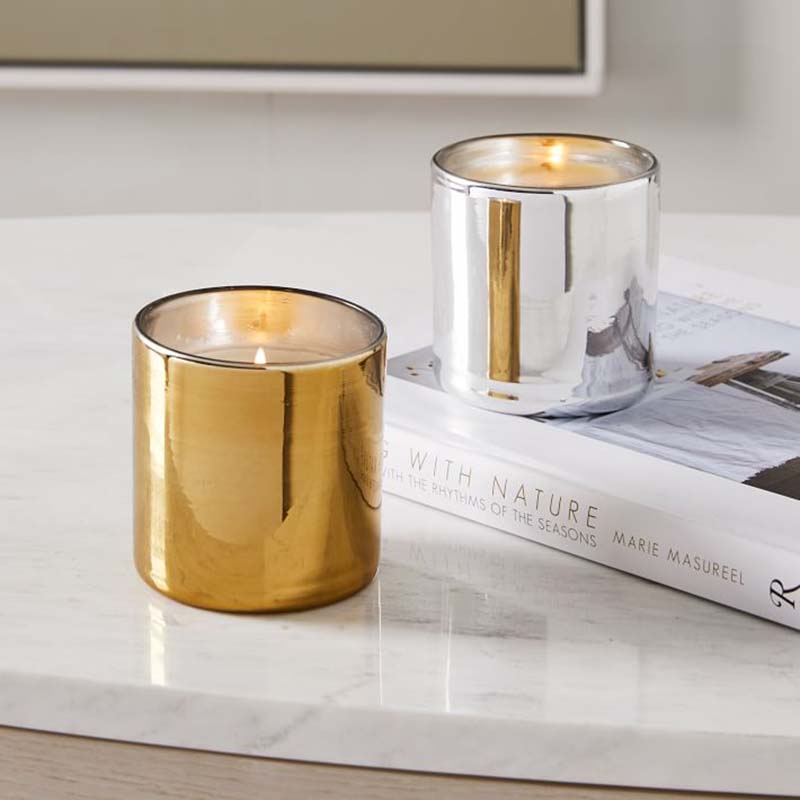 Set cadou de decorare cu lumânări de ceară de soia, cu semnătura cu imprimarea aurie personalizată de lux Amazon