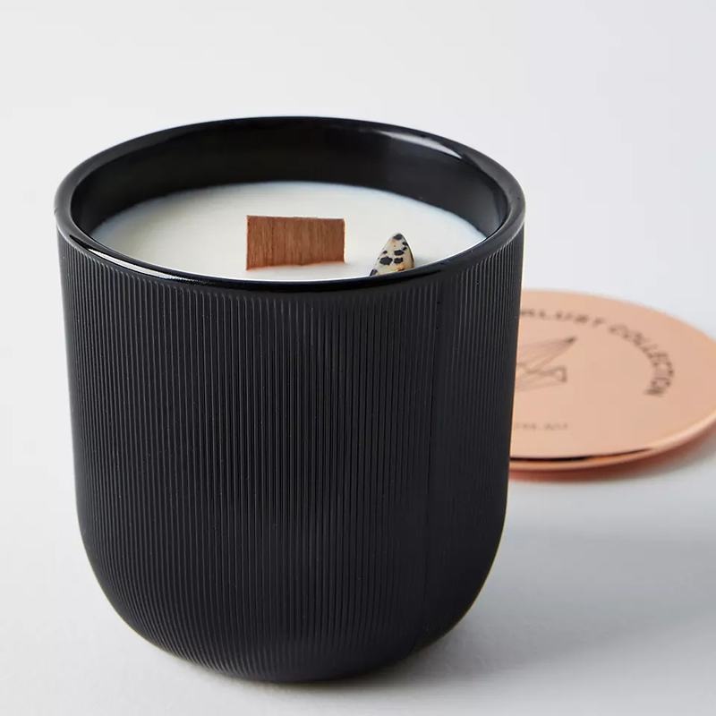 Lumânări de ceară de soia parfumate de marmură de lux, cu sigla strălucitoare, cu cristale infuzate, Chakra, aromaterapie
