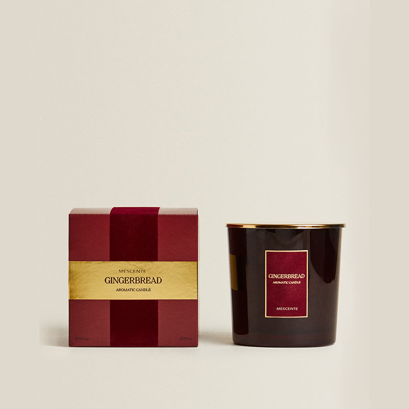 M&Scent Lumânări personalizate de lux cu 3 fitiluri Lumânare parfumată din sticlă neagră mată cu etichetă privată personalizată.