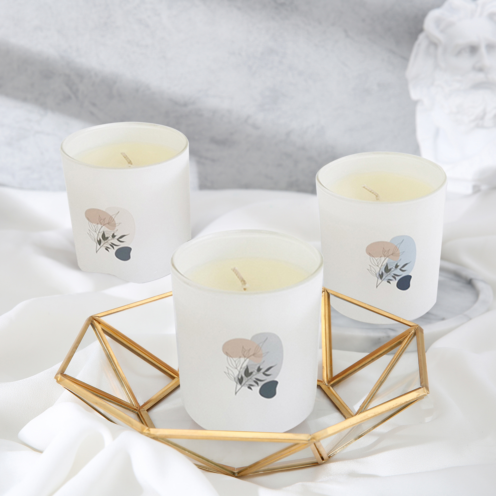 M&Scent Lumânări multiple de înaltă calitate, cu aromă naturală 100% din soia, în borcan de sticlă cu capac