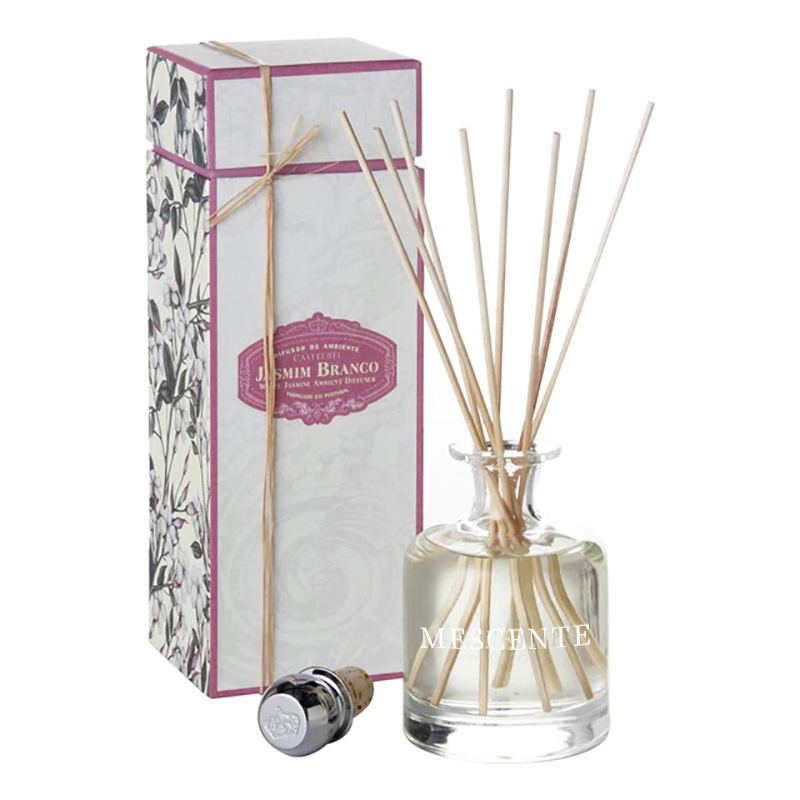 Sticle de primăvară de lux de 400 ml, ecologic, roz, piele gri ciment, miros de magnolie, bețișoare de flori, difuzor de stuf