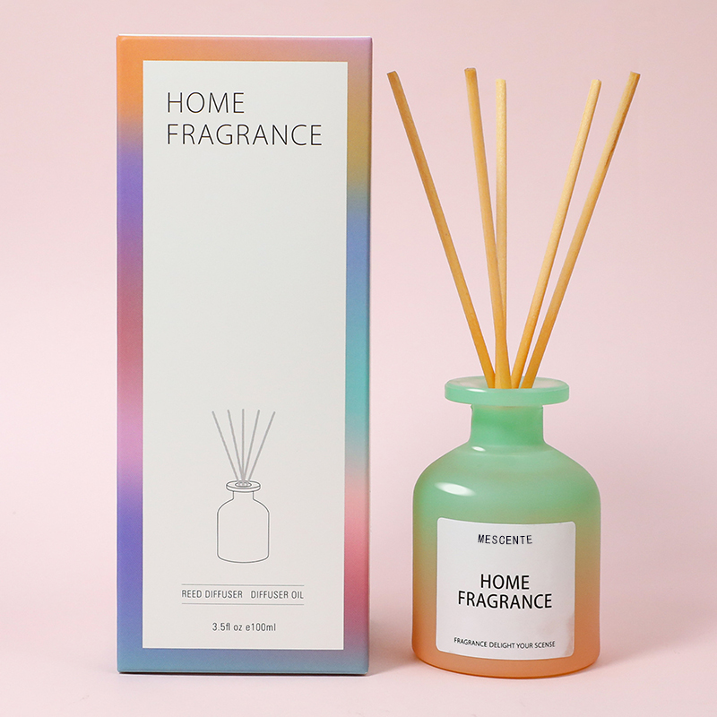 Sticlă unică de sticlă cu ridicată, cu parfum, flori, difuzor de stuf, umplere de ulei cu cuții de ambalare, set de cadou