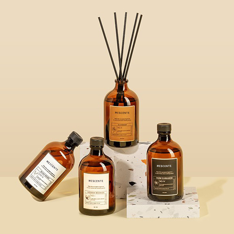 Bețișoare colorate din sticlă de lux, negru și auriu, 100 ml, difuzor de stuf din fibră, odorizant, solvent