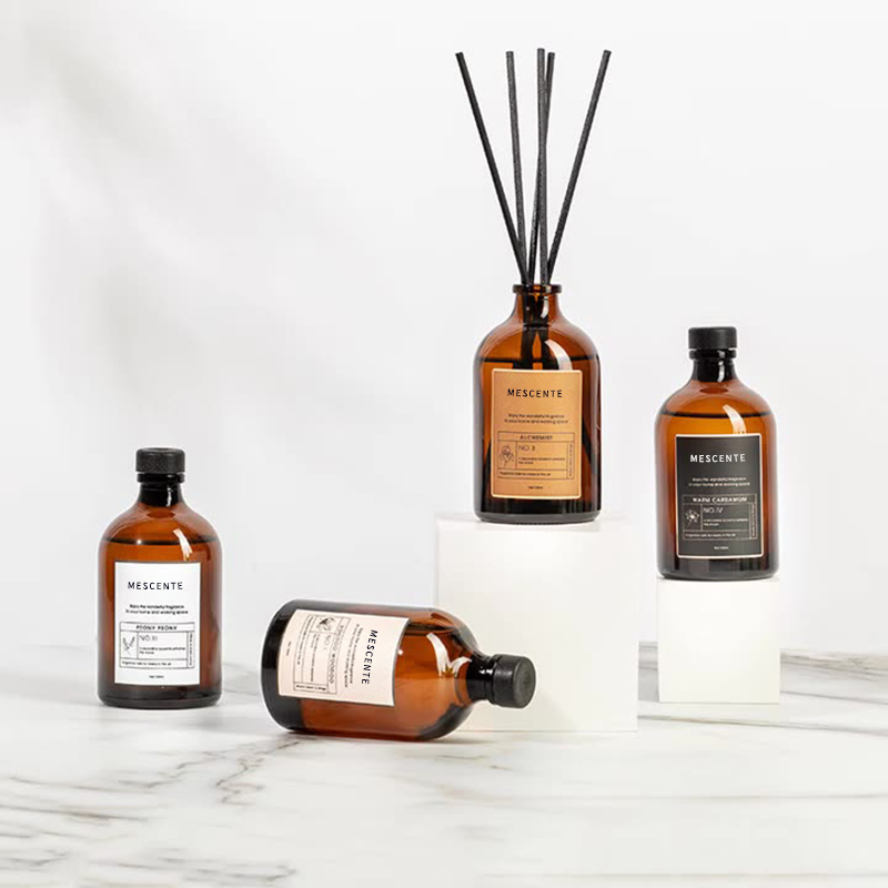 Bețișoare colorate din sticlă de lux, negru și auriu, 100 ml, difuzor de stuf din fibră, odorizant, solvent