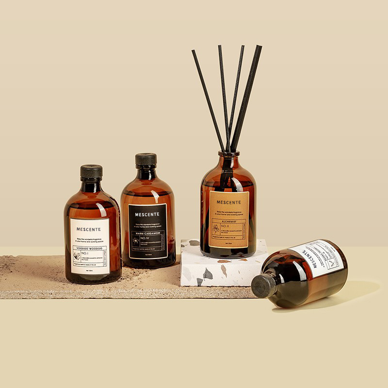Bețișoare colorate din sticlă de lux, negru și auriu, 100 ml, difuzor de stuf din fibră, odorizant, solvent