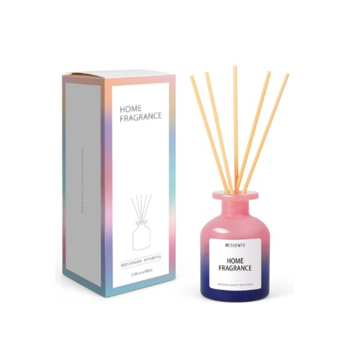 Sticlă unică de sticlă cu ridicată, cu parfum, flori, difuzor de stuf, umplere de ulei cu cuții de ambalare, set de cadou