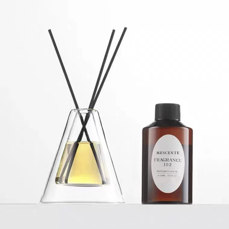 Sticlă unică de sticlă Hex Essenza personalizată mare, alb, înghețat, cu aer suplimentar, difuzor de trestie, parfum de casă, difuzoare de stuf de Crăciun