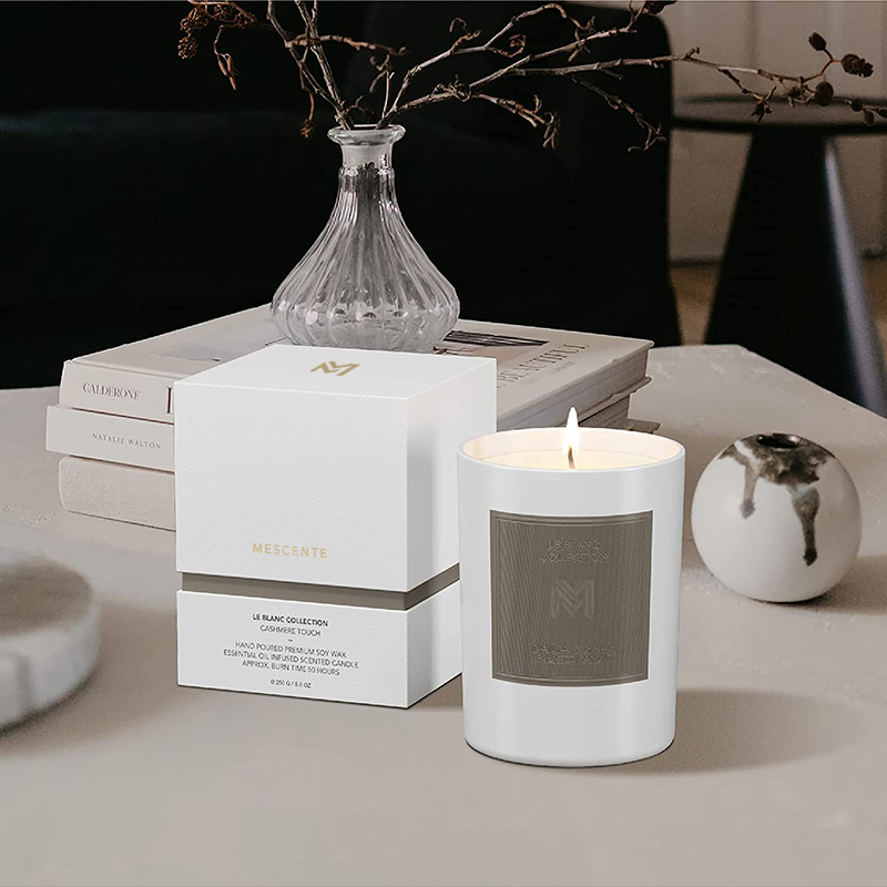 M&Scent Wholesale Custom Luxury Borcan de sticlă neagră Seturi de lumânări cu ceară de soia pentru aromaterapie de Crăciun