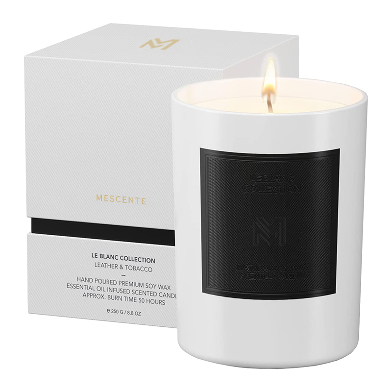 M&Scent Wholesale Custom Luxury Borcan de sticlă neagră Seturi de lumânări cu ceară de soia pentru aromaterapie de Crăciun