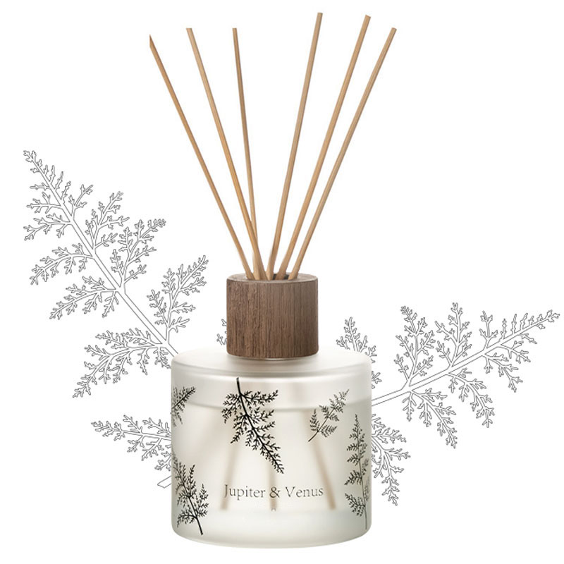 M&Scent, vânzare cu ridicată de lux, sticlă decorativă de chihlimbar, fără foc, difuzor unic de stuf de aromă florală transparentă.