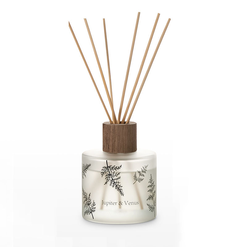 M&Scent, vânzare cu ridicată de lux, sticlă decorativă de chihlimbar, fără foc, difuzor unic de stuf de aromă florală transparentă.