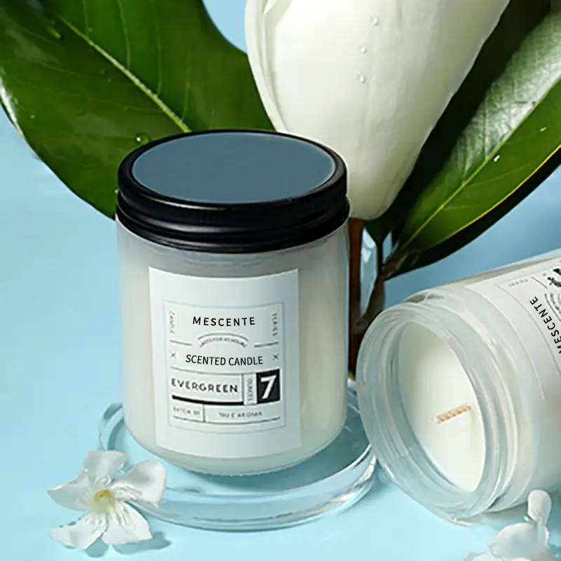Lumânări de ceară de soia parfumate de lux cu etichetă privată personalizate M&Scent, cu capac