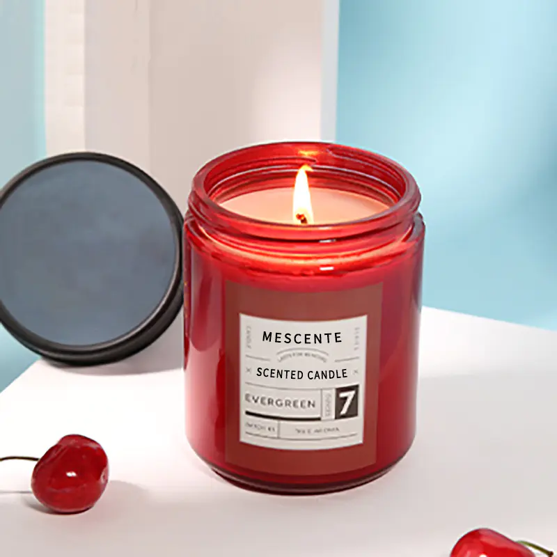 Lumânări de ceară de soia parfumate de lux cu etichetă privată personalizate M&Scent, cu capac