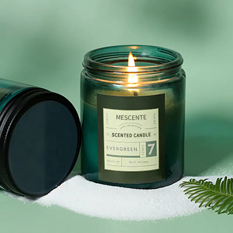 Lumânări de ceară de soia parfumate de lux cu etichetă privată personalizate M&Scent, cu capac