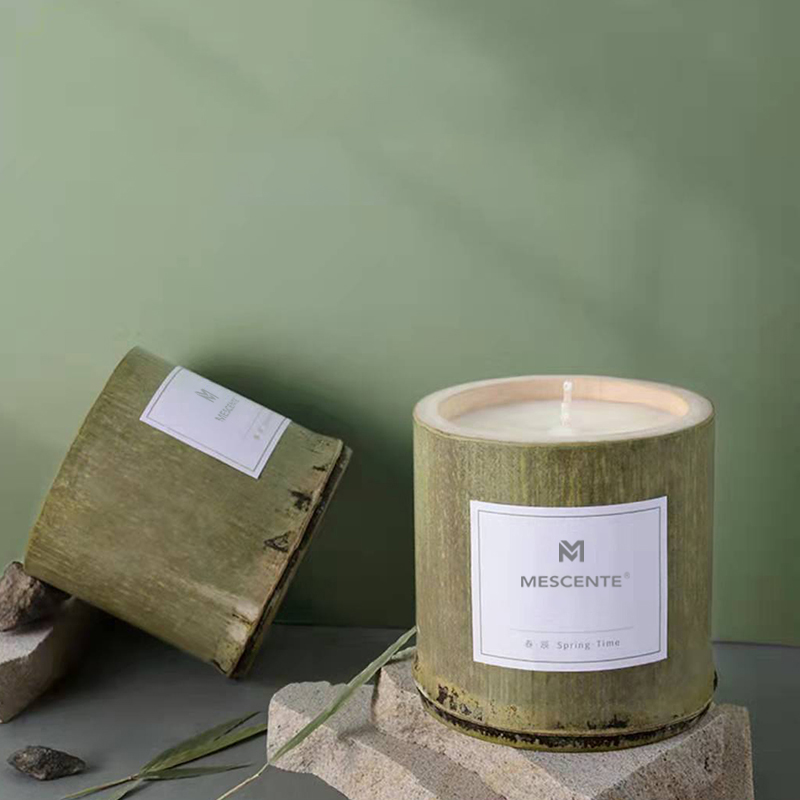 Suport de lumânare din lemn de lux M&Scent, lumânări private label parfumate cu cutie