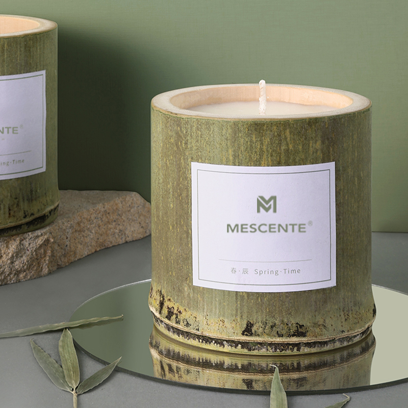 Suport de lumânare din lemn de lux M&Scent, lumânări private label parfumate cu cutie