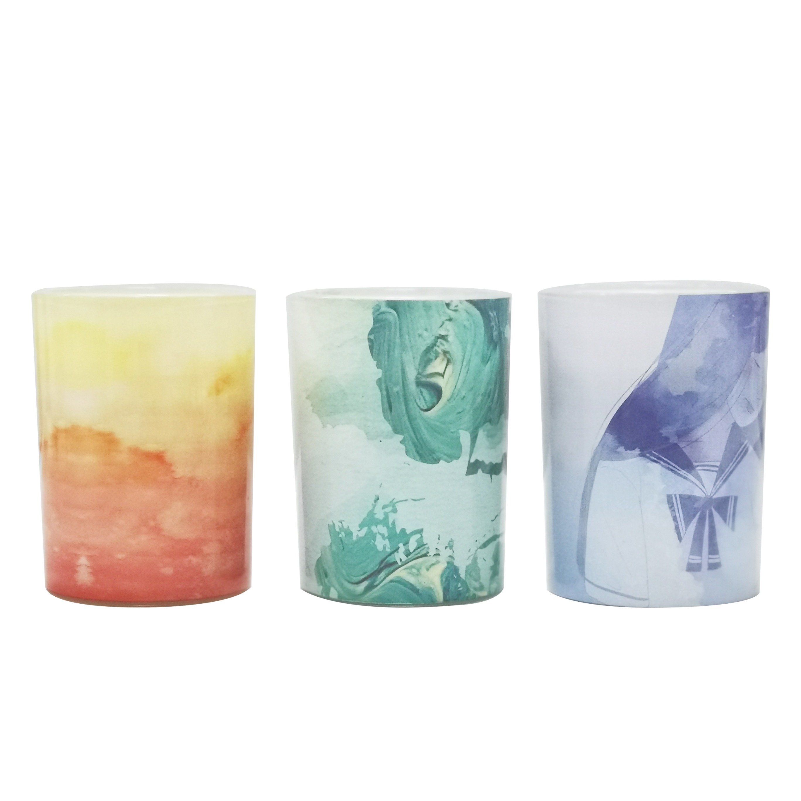 Lumânare de palmier cu borcan de sticlă verde cu etichetă privată angro M&Scent, lumânări spirituale