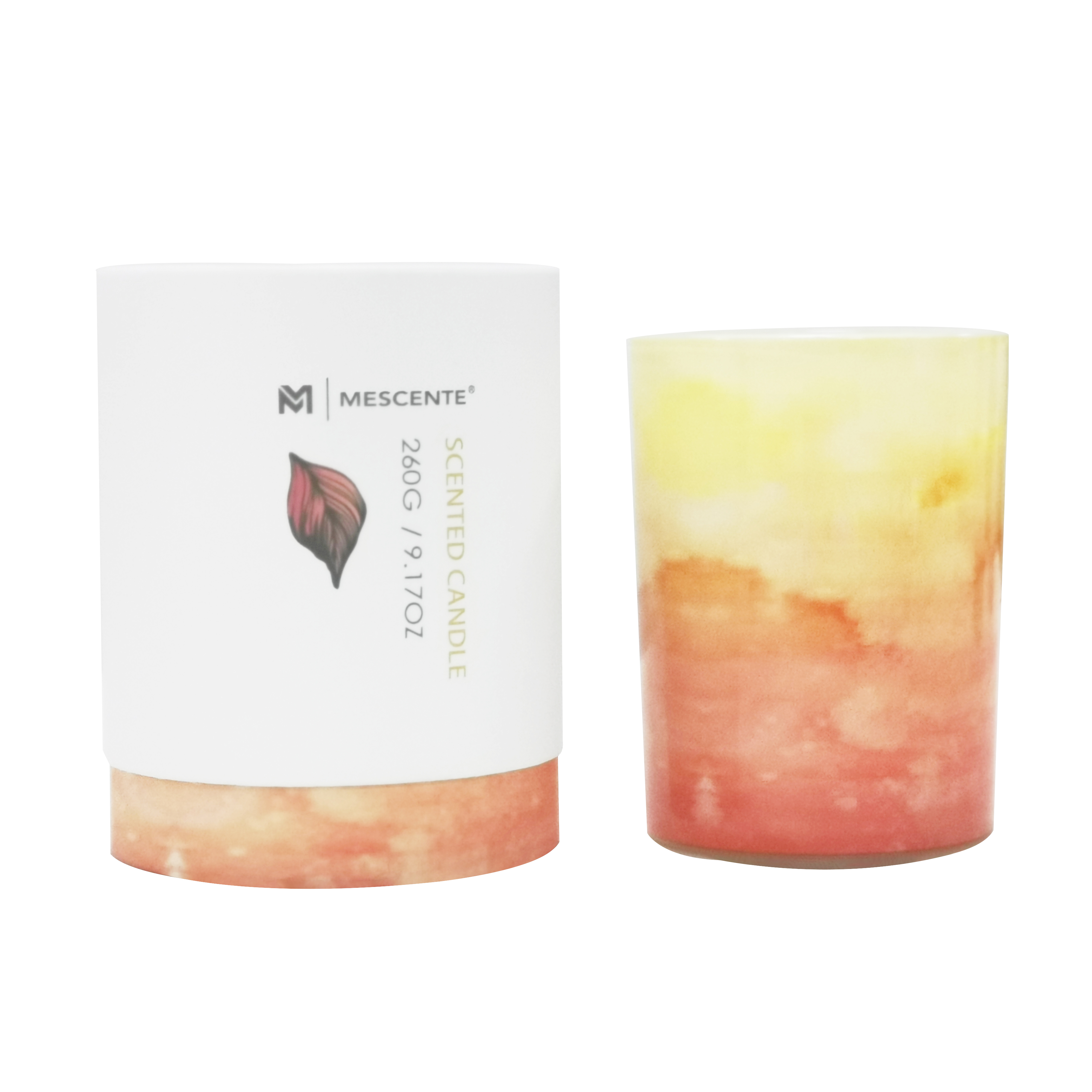 Lumânare de palmier cu borcan de sticlă verde cu etichetă privată angro M&Scent, lumânări spirituale