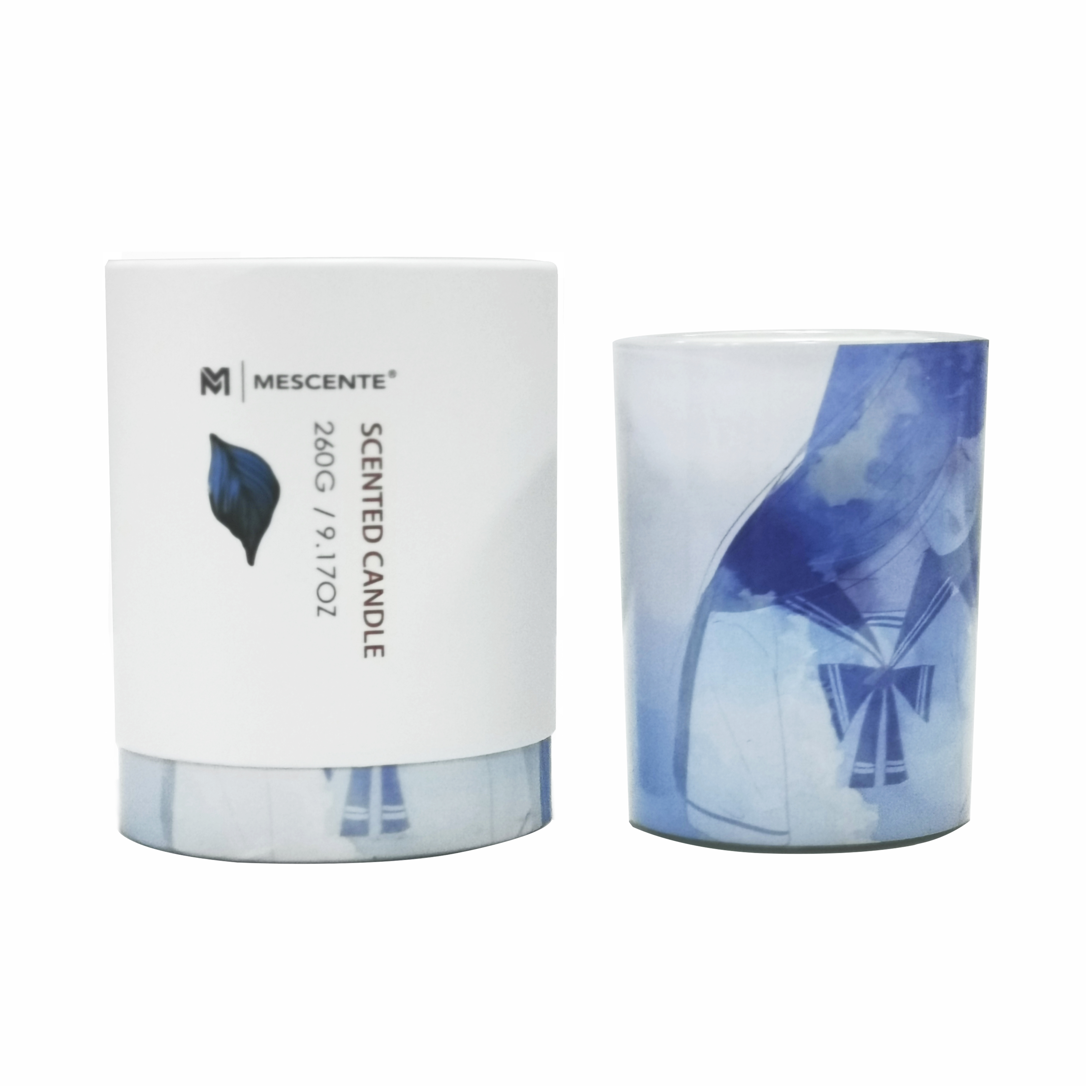 Lumânare de palmier cu borcan de sticlă verde cu etichetă privată angro M&Scent, lumânări spirituale