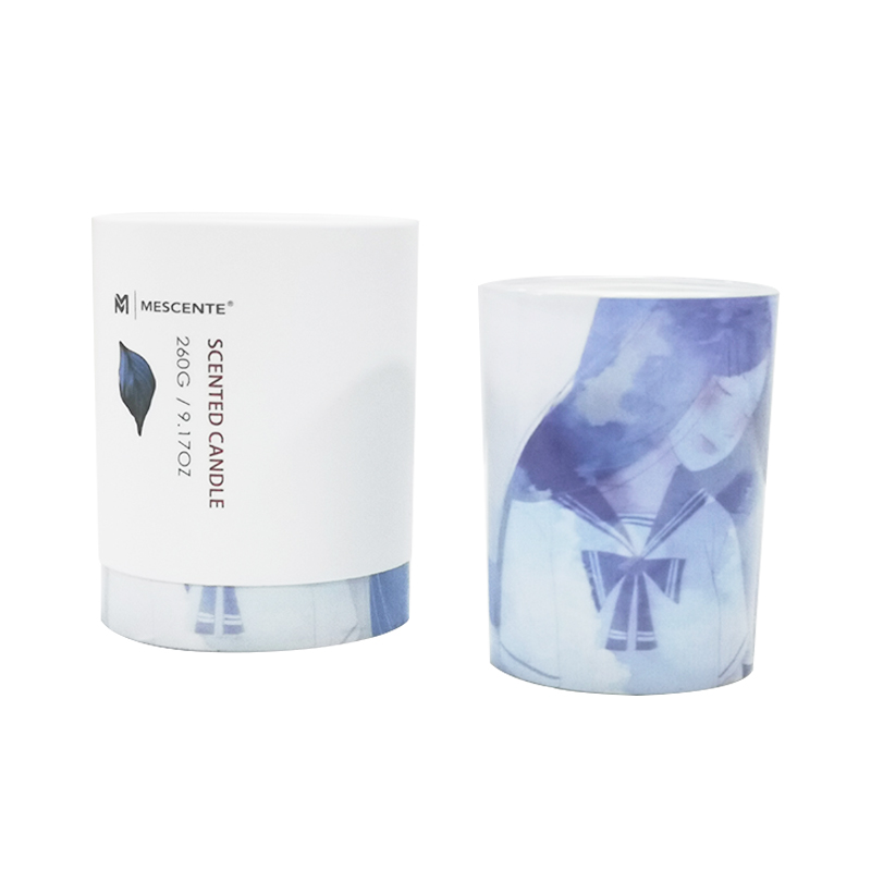 Lumânare de palmier cu borcan de sticlă verde cu etichetă privată angro M&Scent, lumânări spirituale