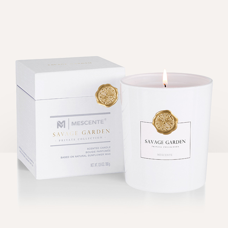 Borcane de sticlă decorative cu etichetă proprie personalizate de lux M&Scent, luminare de ceară de soia