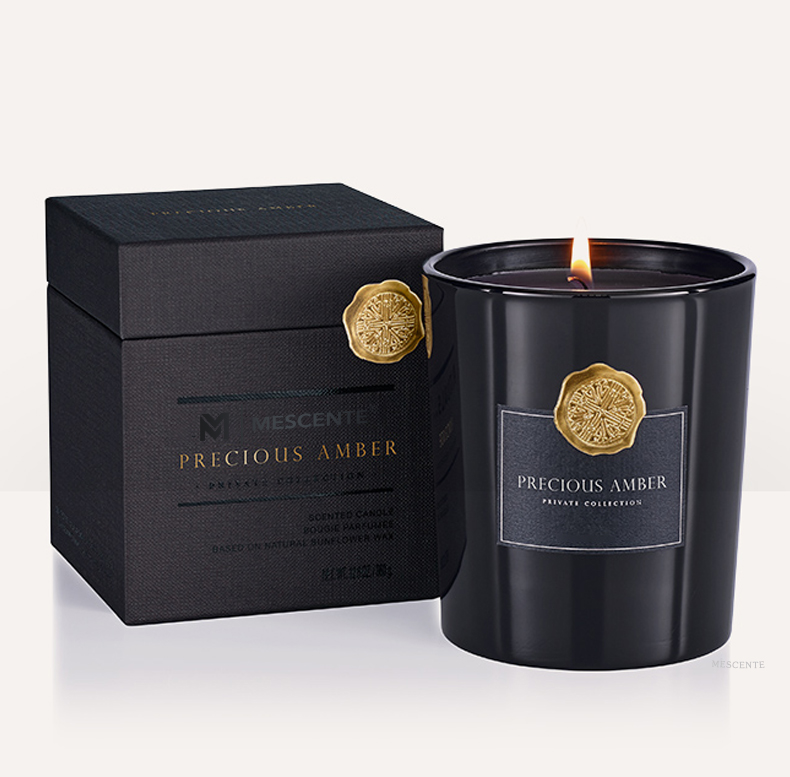 Borcane de sticlă decorative cu etichetă proprie personalizate de lux M&Scent, luminare de ceară de soia