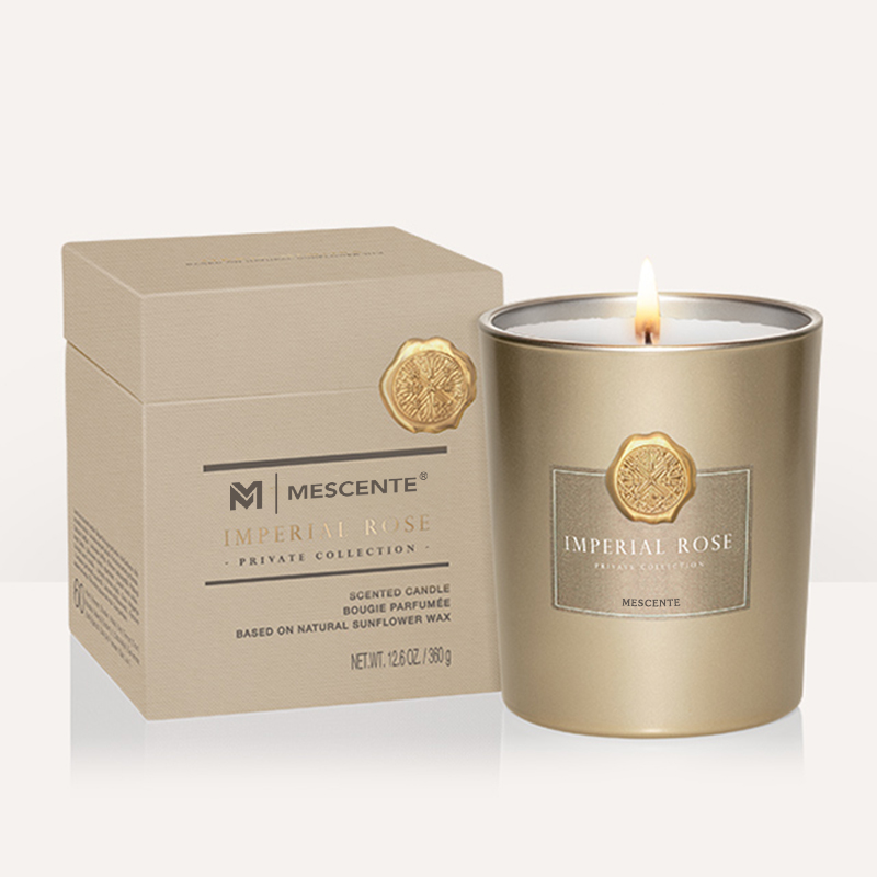 Borcane de sticlă decorative cu etichetă proprie personalizate de lux M&Scent, luminare de ceară de soia
