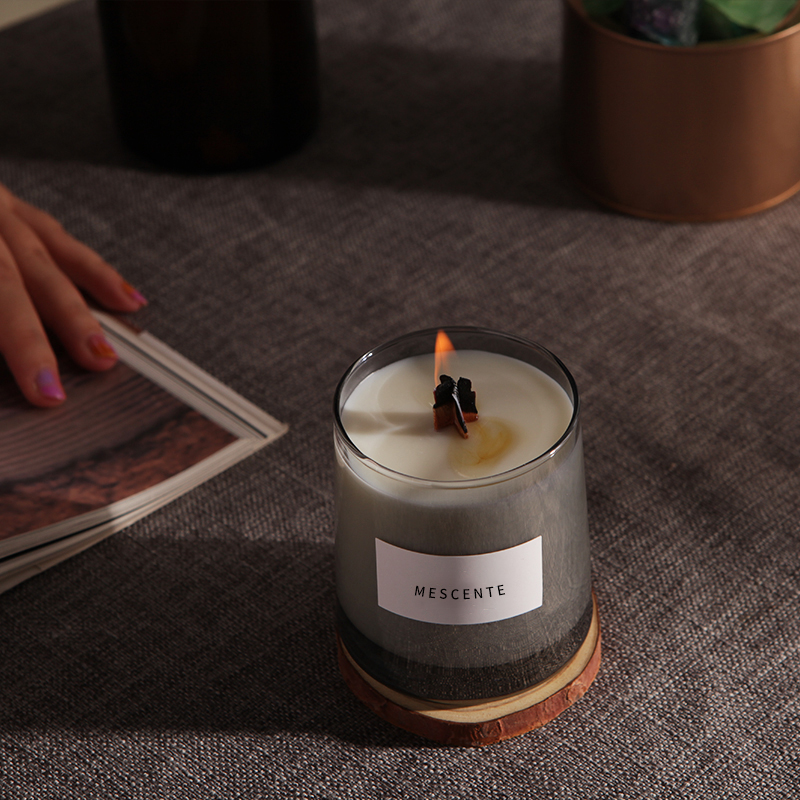 Borcane de sticlă de lux M&Scent, fitiluri din lemn de cristal, lumânare de ceară de soie parfumată, lumânări de nuntă.