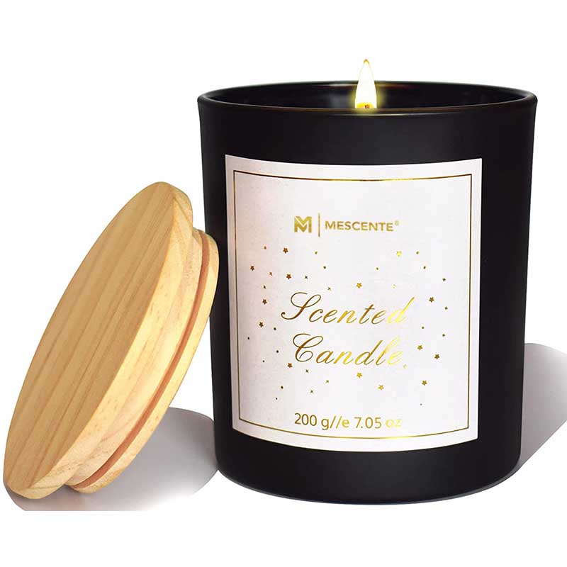 M&Scent Logo personalizat Mini sticla rotunda din sticla de cristal Lumanari parfumate cu ceara de soia, cafea puternica, cu cutie in vrac