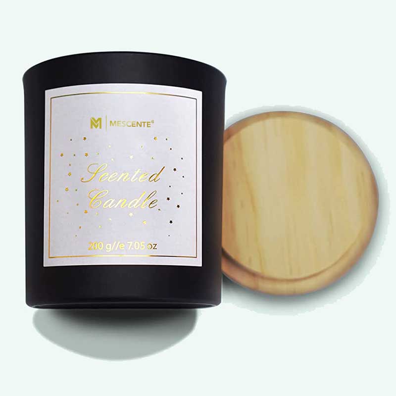 M&Scent Logo personalizat Mini sticla rotunda din sticla de cristal Lumanari parfumate cu ceara de soia, cafea puternica, cu cutie in vrac