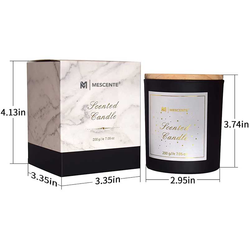 M&Scent Logo personalizat Mini sticla rotunda din sticla de cristal Lumanari parfumate cu ceara de soia, cafea puternica, cu cutie in vrac