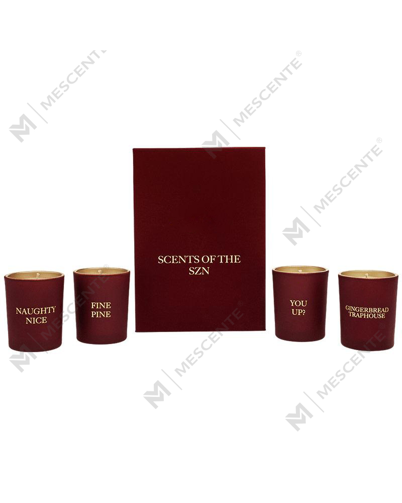 Set cadou de 4 lumânări parfumate cu etichetă privată de lux M&Scent
