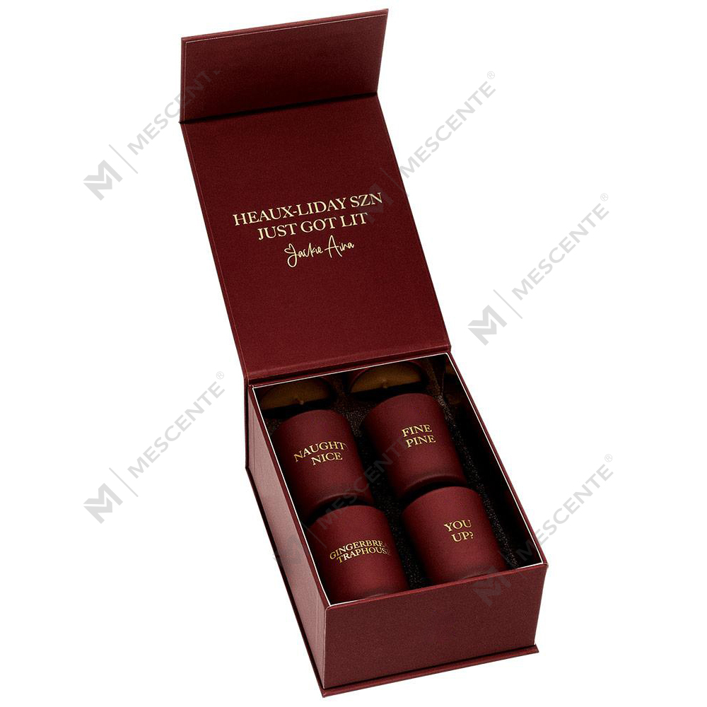 Set cadou de 4 lumânări parfumate cu etichetă privată de lux M&Scent