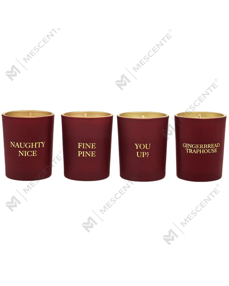 Set cadou de 4 lumânări parfumate cu etichetă privată de lux M&Scent