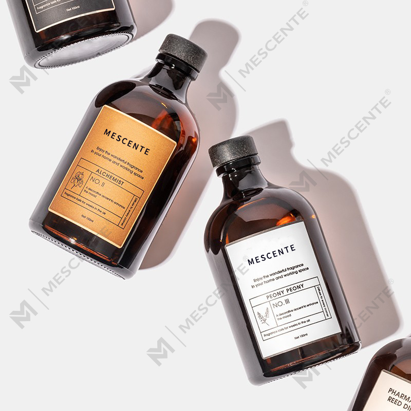 Bețișoare colorate din sticlă de lux iridescentă, negru și auriu, 100 ml, difuzor de stuf din fibră, odorizant, solvent