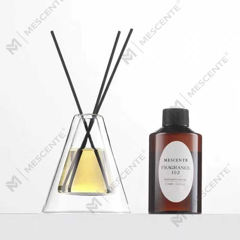 Sticlă unică de sticlă Hex Essenza personalizată mare, alb, înghețat, cu aer suplimentar, difuzor de trestie, parfum de casă, difuzoare de stuf de Crăciun
