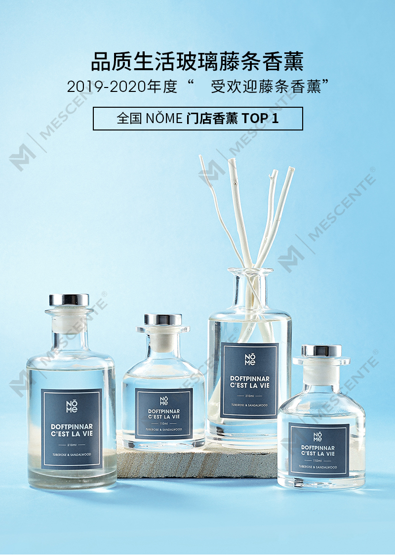 M&Scent Wholesale Sticla de lux de sticlă 2025 Nou Sosire Ultimul design Difuzor de stuf