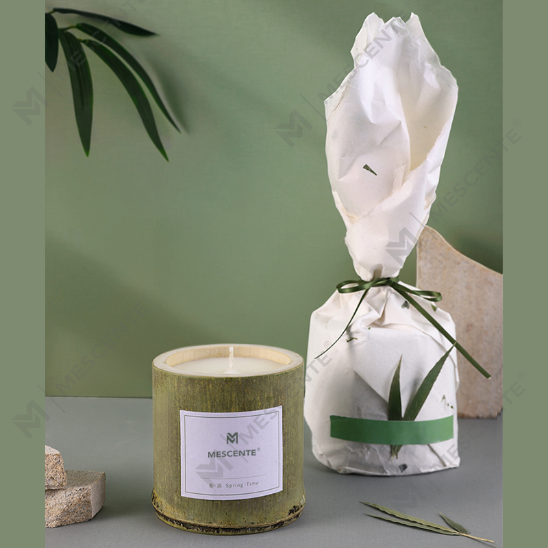 Suport de lumânare din lemn de lux M&Scent, lumânări private label parfumate cu cutie