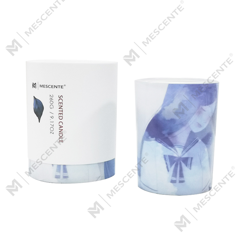 Lumânare de palmier cu borcan de sticlă verde cu etichetă privată angro M&Scent, lumânări spirituale
