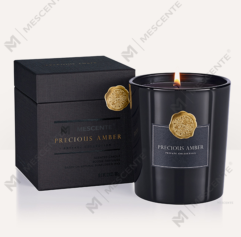 Borcane de sticlă decorative cu etichetă privată personalizate de lux M&Scent, lumânare de ceară de soia