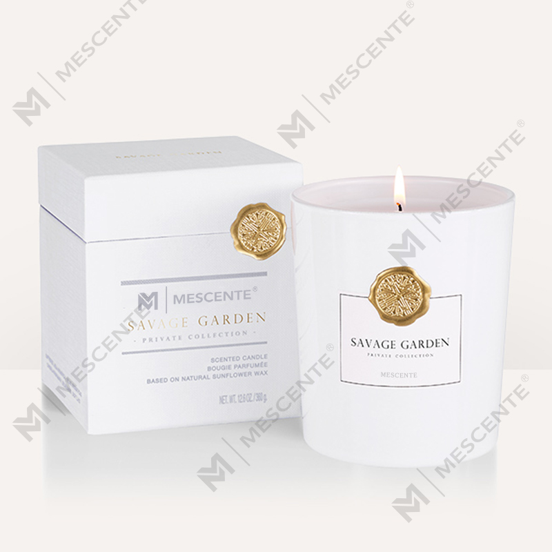 Borcane de sticlă decorative cu etichetă privată personalizate de lux M&Scent, lumânare de ceară de soia