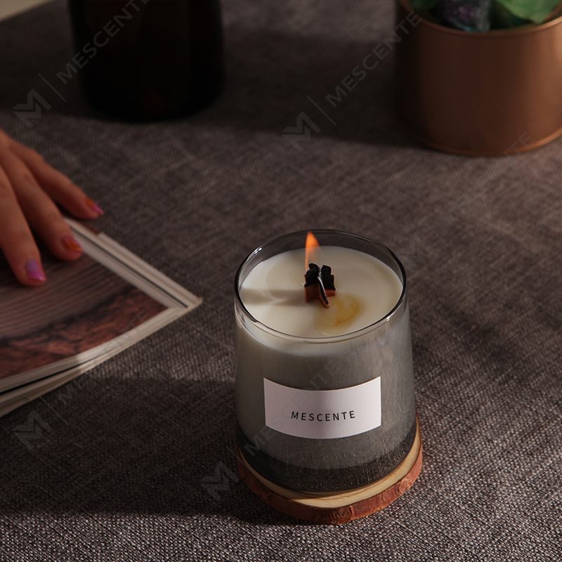 Borcane din sticlă de lux M&Scent, fitile din lemn de cristal, lumânări parfumate de ceară de soia, lumânări de nuntă