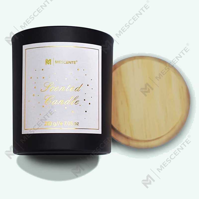 M&Scent Logo personalizat Mini sticla rotunda din sticla de cristal Lumanari parfumate cu ceara de soia, cafea puternica, cu cutie in vrac