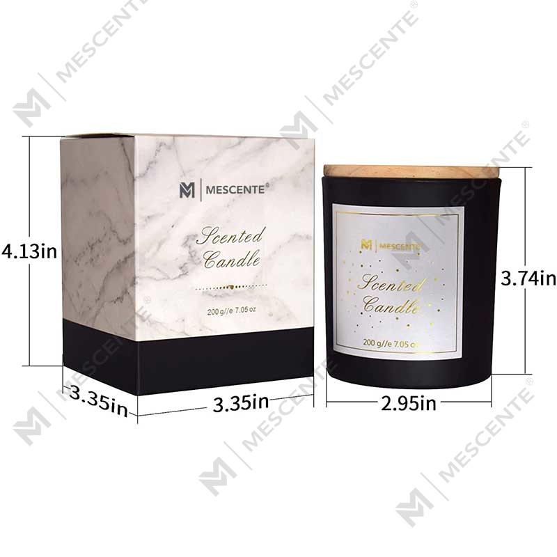 M&Scent Logo personalizat Mini sticla rotunda din sticla de cristal Lumanari parfumate cu ceara de soia, cafea puternica, cu cutie in vrac