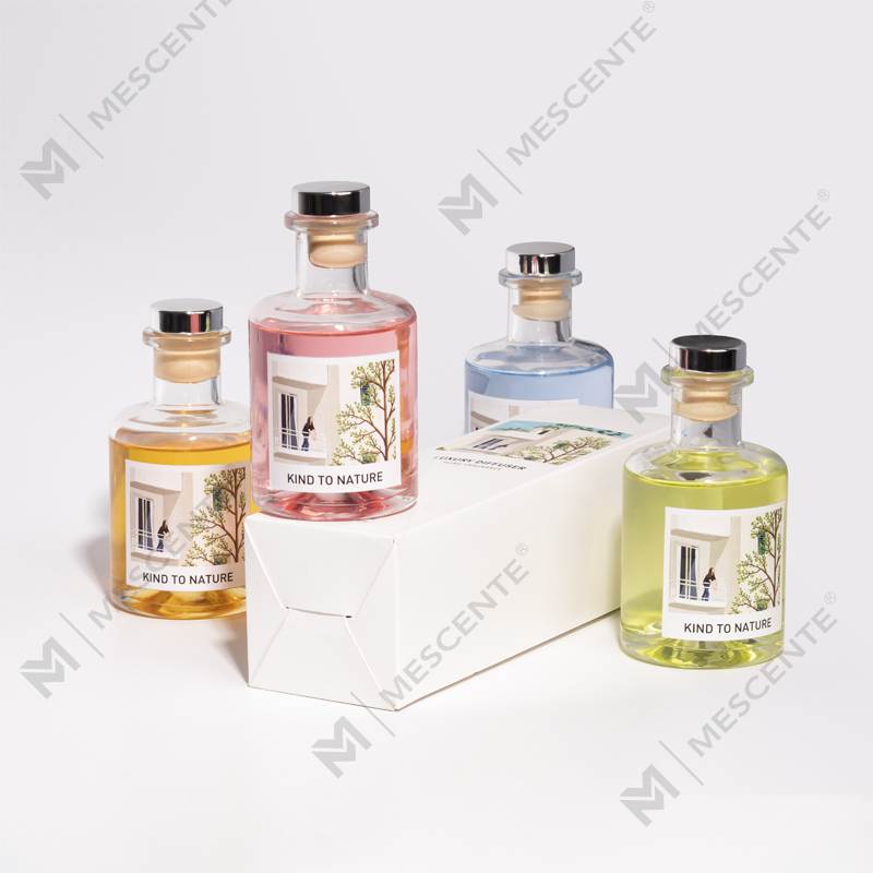 M&Scent Luxury 200ml Sticla albă personalizată Bastoane din lemn Difuzor cu stuf cu cutie