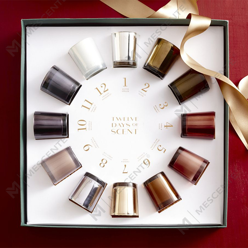 Borcan personalizat de lux M&Scent Parfum de casă Lumânări de ceară de soia parfumate de Crăciun cu capac