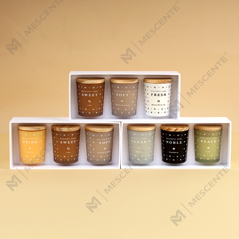 M23352 Set de 3 lumânări parfumate cu ceară de soia de uz casnic pentru aromaterapie
