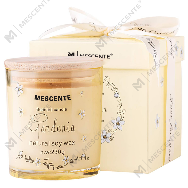 Suport de sticlă de lux realizat manual M&Scent, din ceramică spirituală, lumânare parfumată de vanilie cu cristale